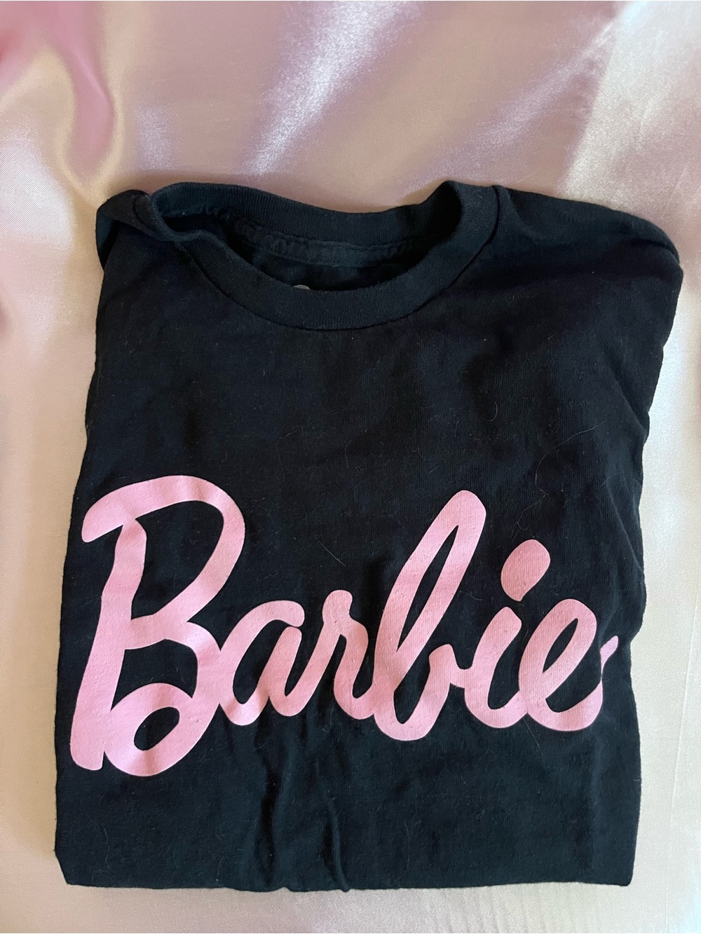 Barbie Black T-Shirt with Pink Logo Script